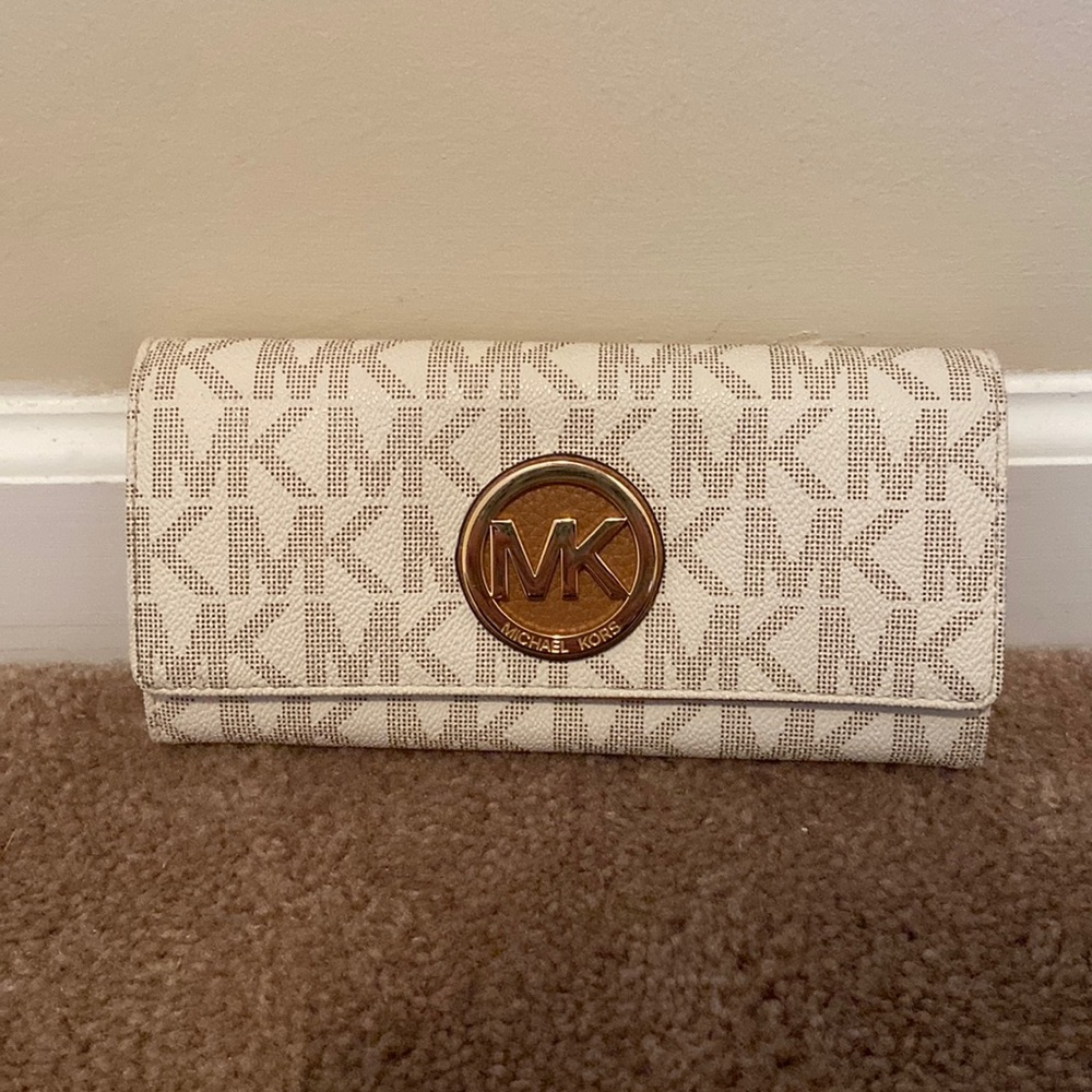 Michael kors large carryall Fulton wallet vanilla monogram